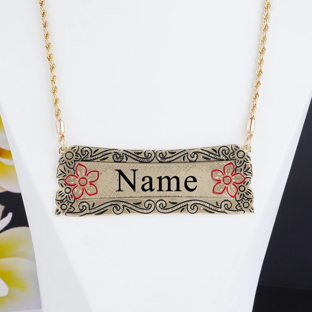 SophiaXuan yiwu junjian Simple Dainty Pandent  Polynesian Guam Gold Filled Haku Plumeria Necklace Hawaiian Jewelry Wholesale