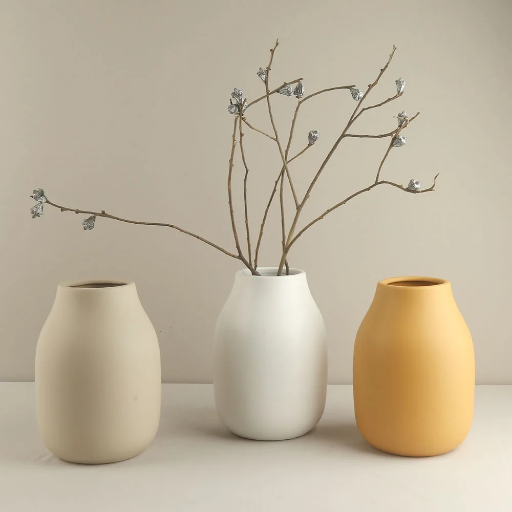 Brown Gray White Simply Modern Fancy Custom Design Antique Ceramic Home Decor Flower Vases