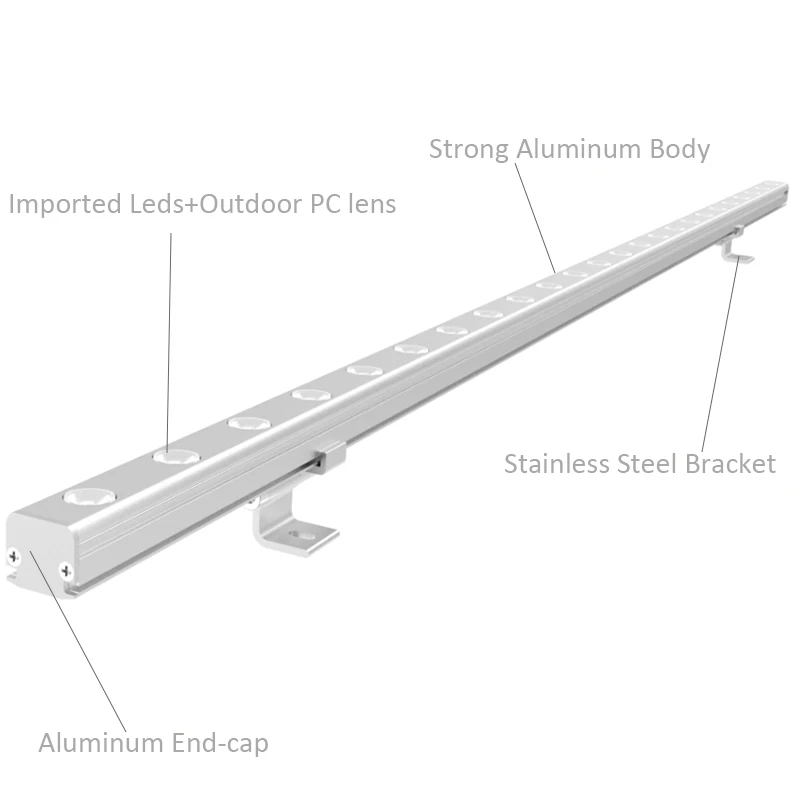 Waterproof Ip65 outdoor led wall washer cool white color 18W DC24V Wall washer lights use in the outdoor facade lighting