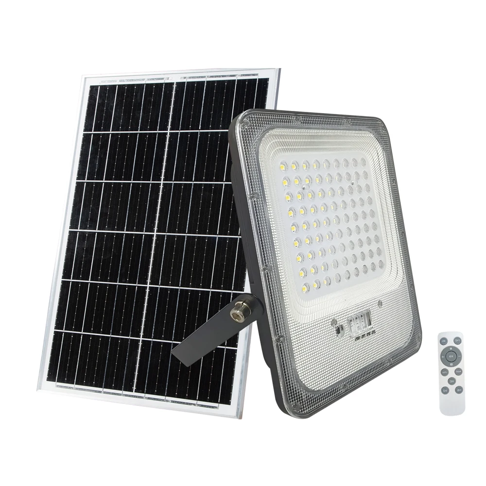 ABS Solar Floodlight 100W 200W 300W 400W 500W White Warm white Remote Control IP65 Solar Flood Lamp Outdoor Wall Light Spotlight