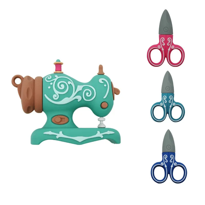 
Promotional Gifts Customized Personality Soft Glue Mold Opening Sewing Machine Scissors USB Disk 