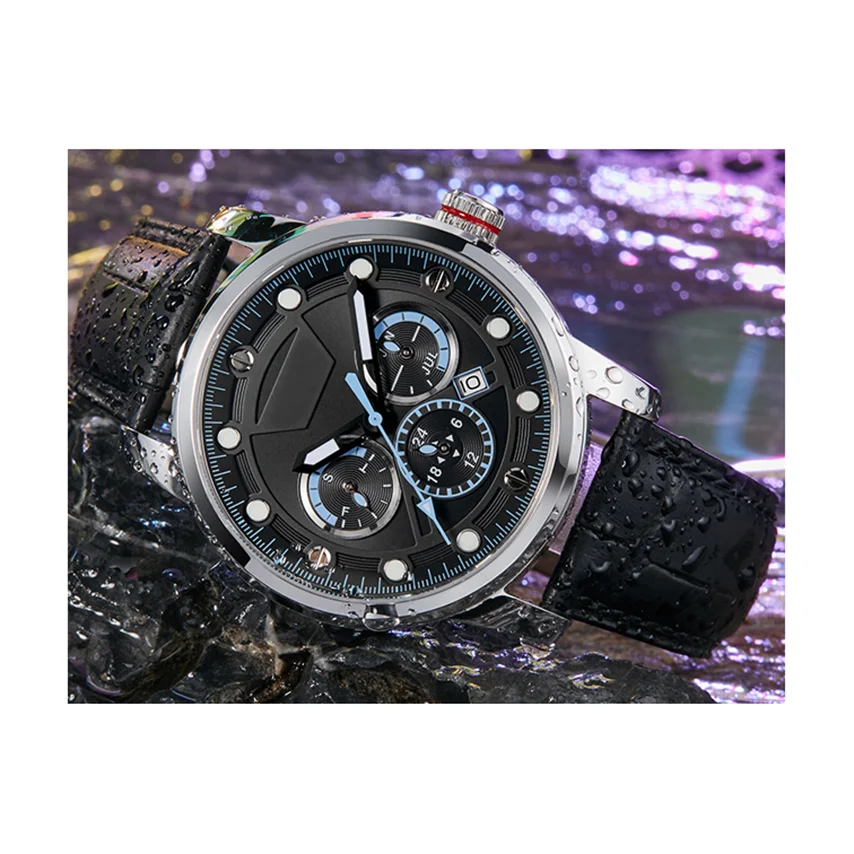 Top grade stainless steel case complete calendar Miyota movement leisure men mechanical wristwatch