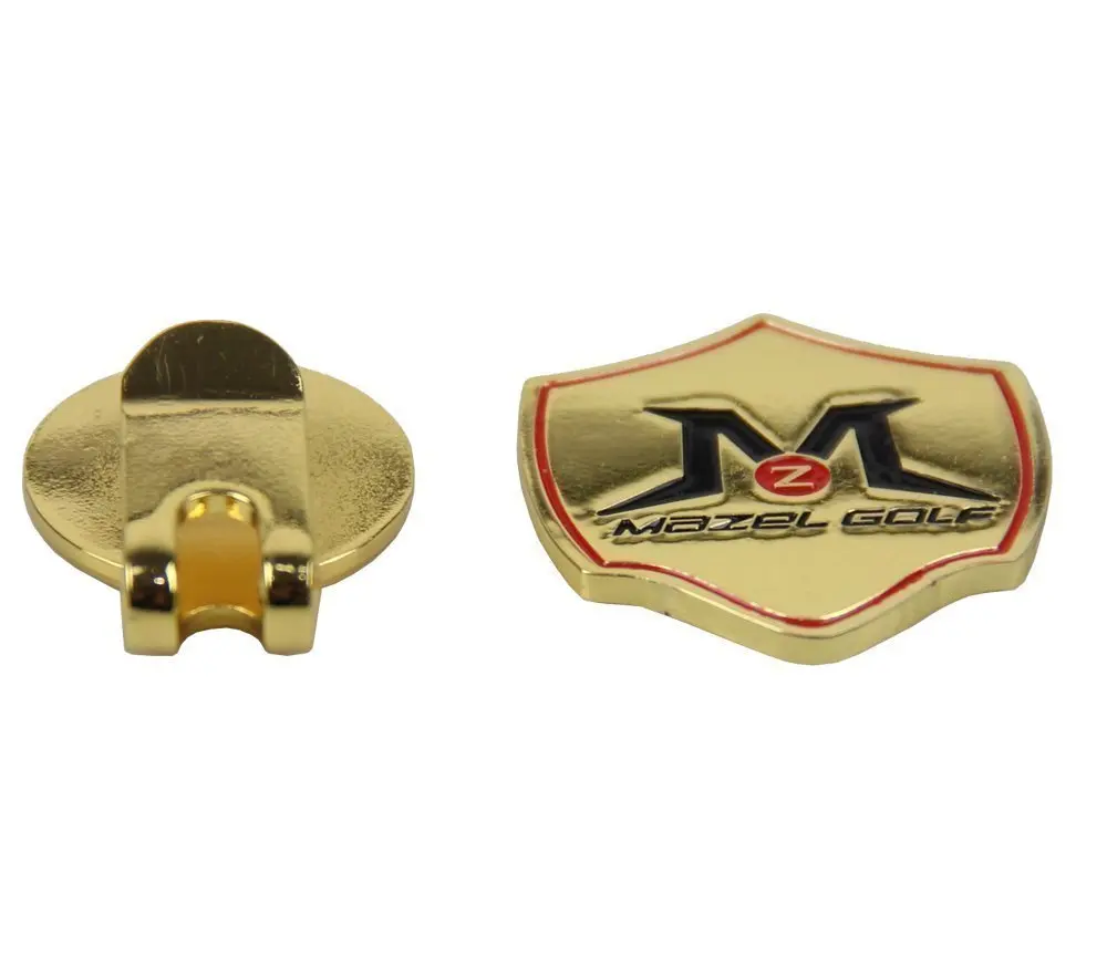 MAZEL Golf 2022 Hat Clip , Gold Magnetic Golf Hat Clip with Embossed Metal Golf Ball Marker