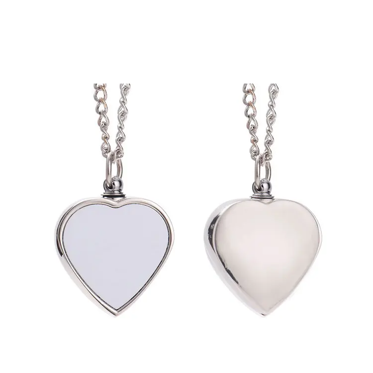 Heart shaped Unique gift for Family Friend Loved ones Memorial Sublimation blank Custom Picture Photo Urn Necklace