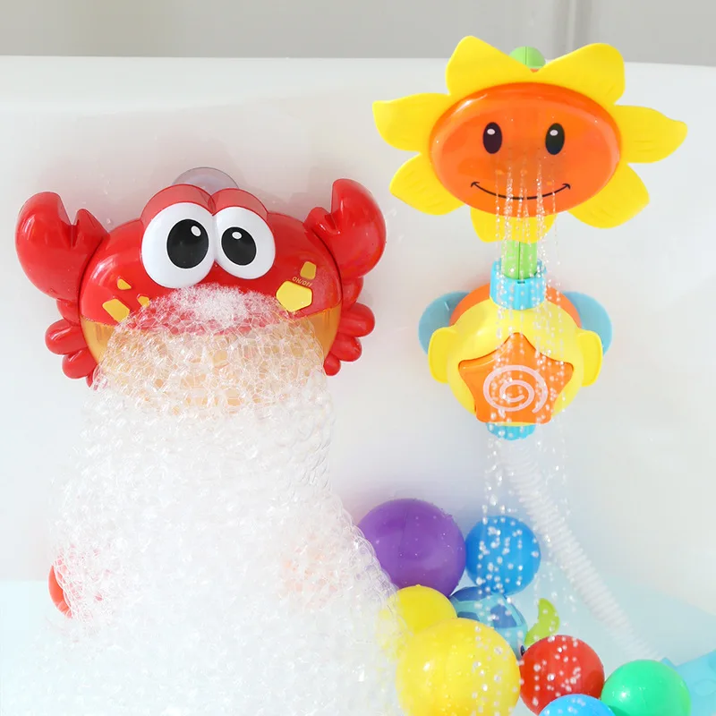 Amazon Hot Sale Baby Bath Toy Crab Bubble Toy Foam Bath Toy