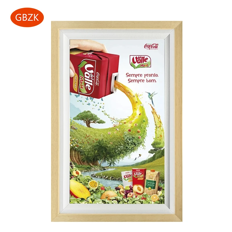 Wifi Digital Wood Frames Thin Wall Mount Display Kiosk Digital Art Frame 21.5 Inch Digital Signage Advertising Equipment