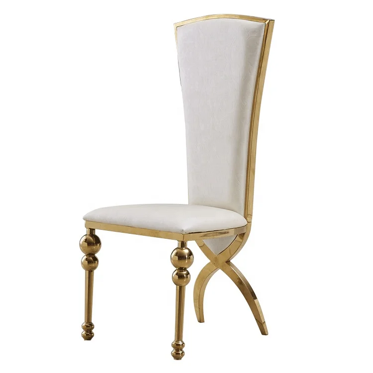 New design high shell back  grey velvet fabric stainless steel dining banquet chair