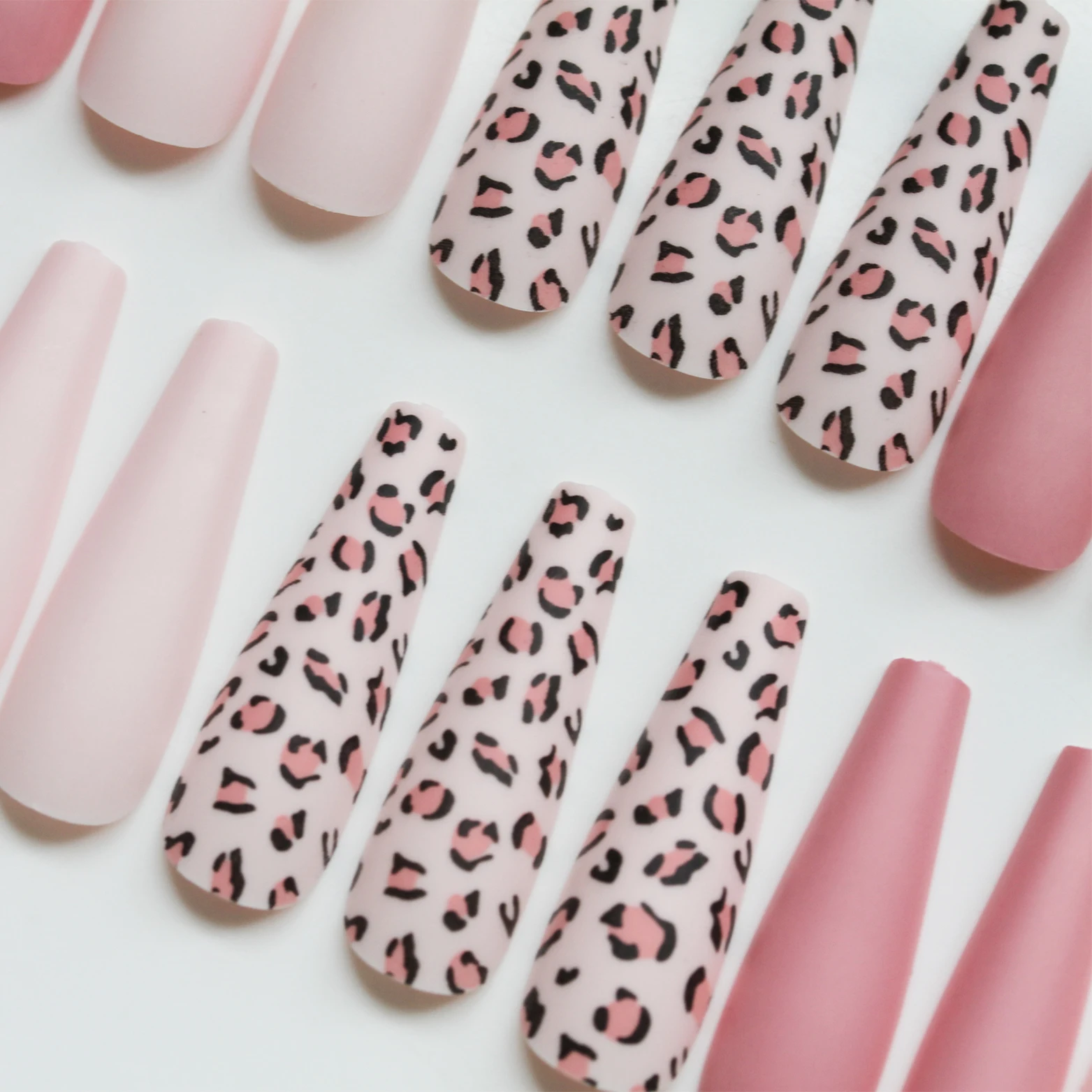 SAIYII Long Coffin French Nail Natural Nude Full Cover Plastic Artificial Fingernails DIY Nail Tips Manicure Ballerina Nails