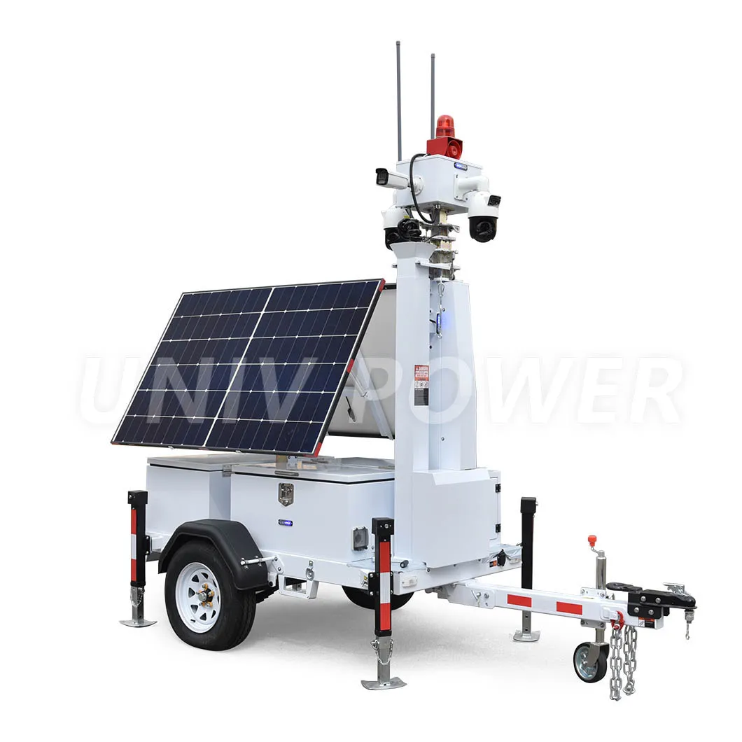 4G WiFi  4MP HD Video Recorder Surveillance Monitor Mobile Security Trailer CCTV Camera Tower