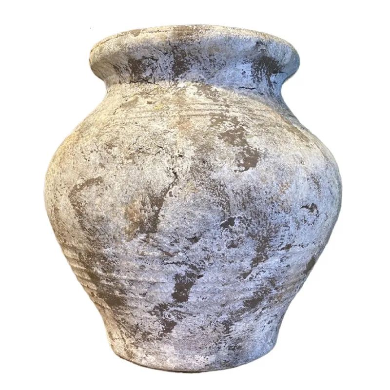 fiber clay vases for flowers,Antique Deco fiberglass Big Clay Pot Planter,Retro Design vases for Hotel/ Home Decor