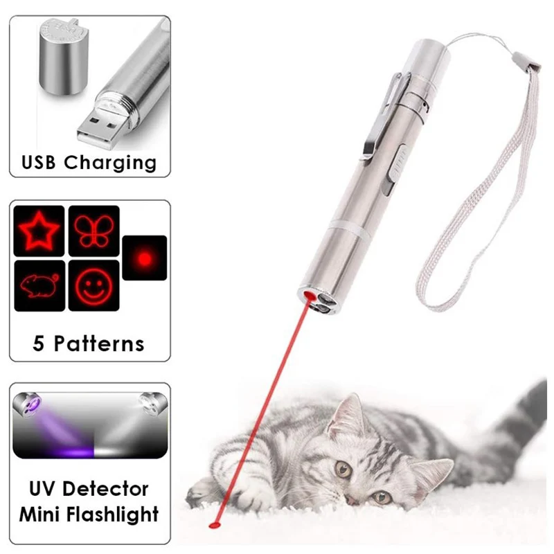 2024 hot selling high quality USB rechargeable red light Interactive Toys Laser Pen Cat Teaser Exerciser Training Toy for cats