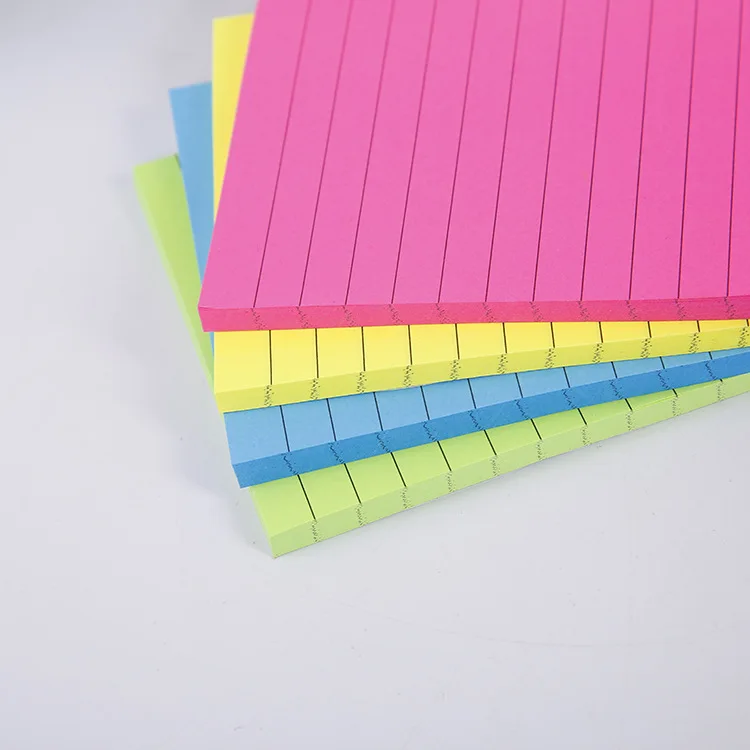 Cheap customized normal size 3*4in pastel neon color strong adhesive marker clear grid Sticky Notes manufacturer custom