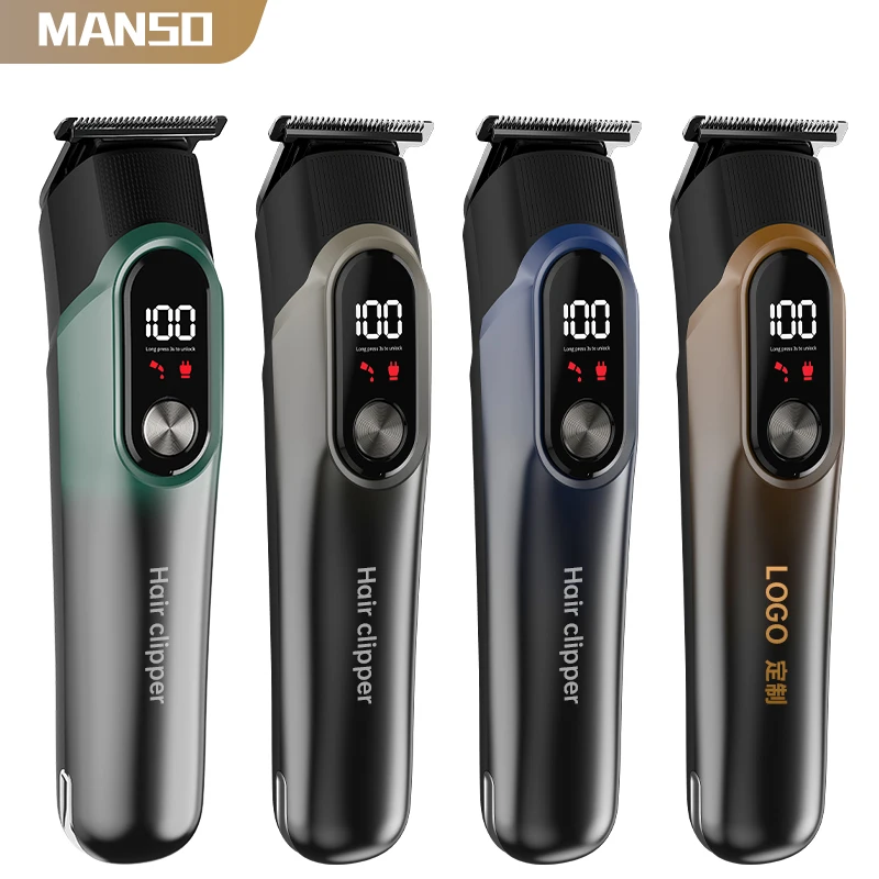 Professional Barber Hair Trimmer Cordless Rechargeable Electric Clippers With USB Power High Cut Machine