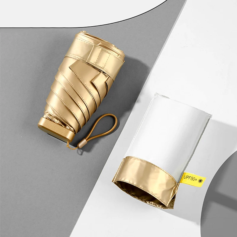 Mini 6-Bone 5-Fold Manual Durable Metal Pocket Umbrella Anti-UV Small Umbrella High Plastic Fashion Business Travel Gift