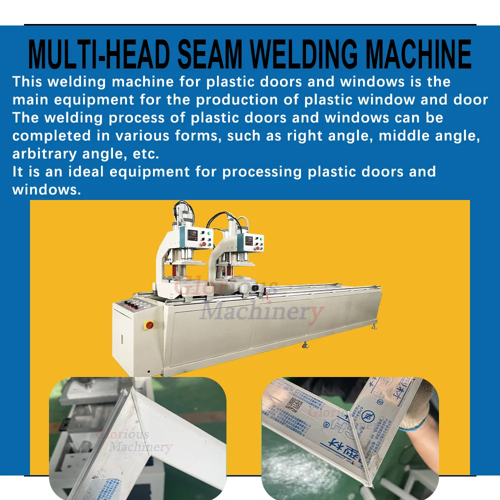 Automatic PVC Window Plastic UPVC Double Head Corner Seam Welder Manufacturing Plant Construction Featuring PLC Motor Core