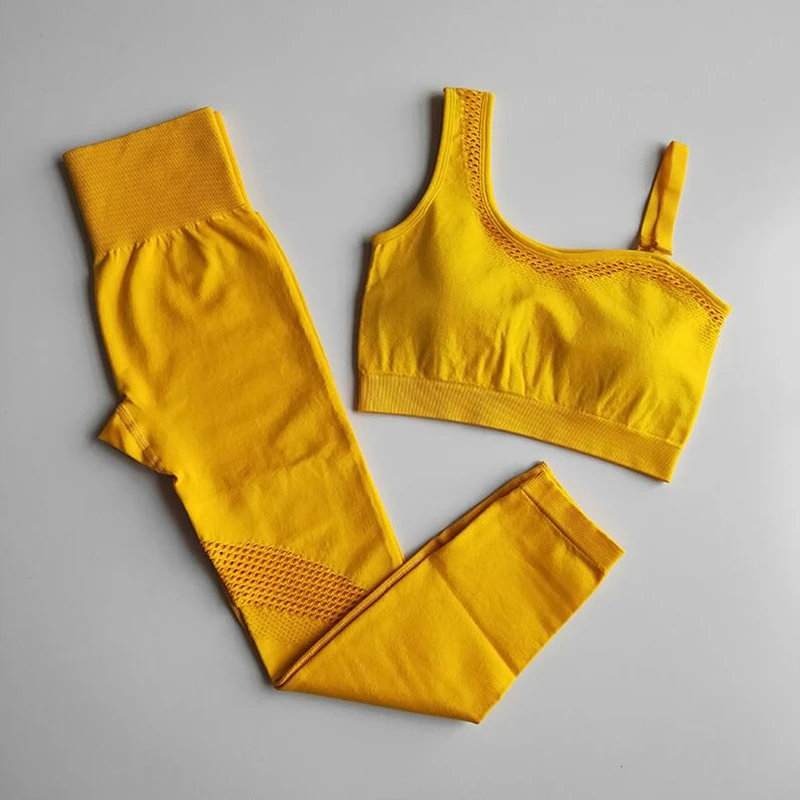 
Seamless Yoga Set 2PCS High Waist Butt Lift Leggings Workout Sportswear 
