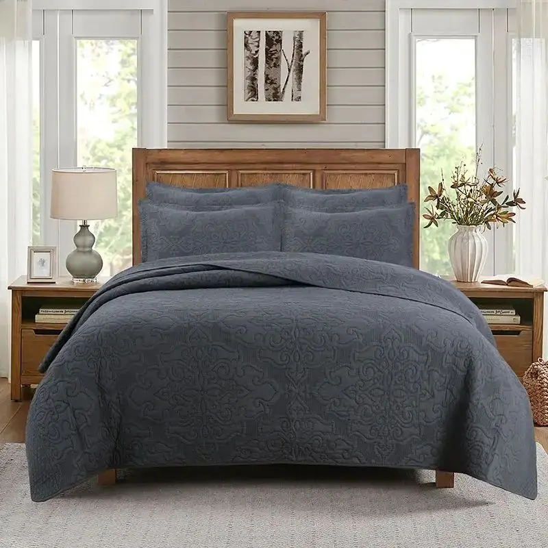 Wholesale Custom High Quality Queen King size Quilt Bed Sheet Cotton Cover Bedding Sets Hotel 100% cotton Bedspread