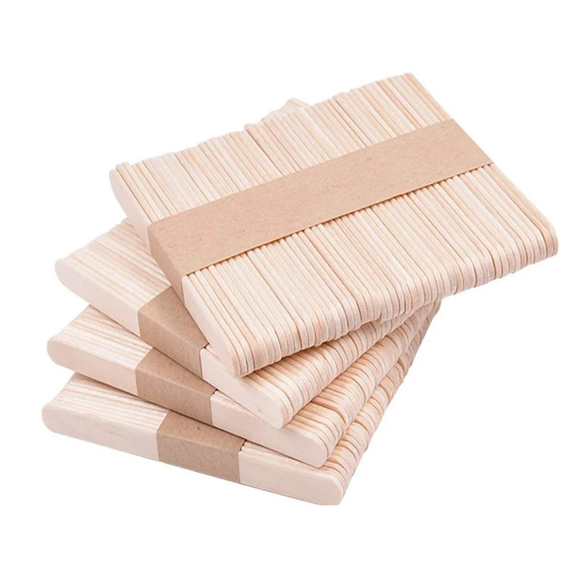 114 mm straight edge popsicle sticks craft house ice cream on wooden stick with logo hot stamping