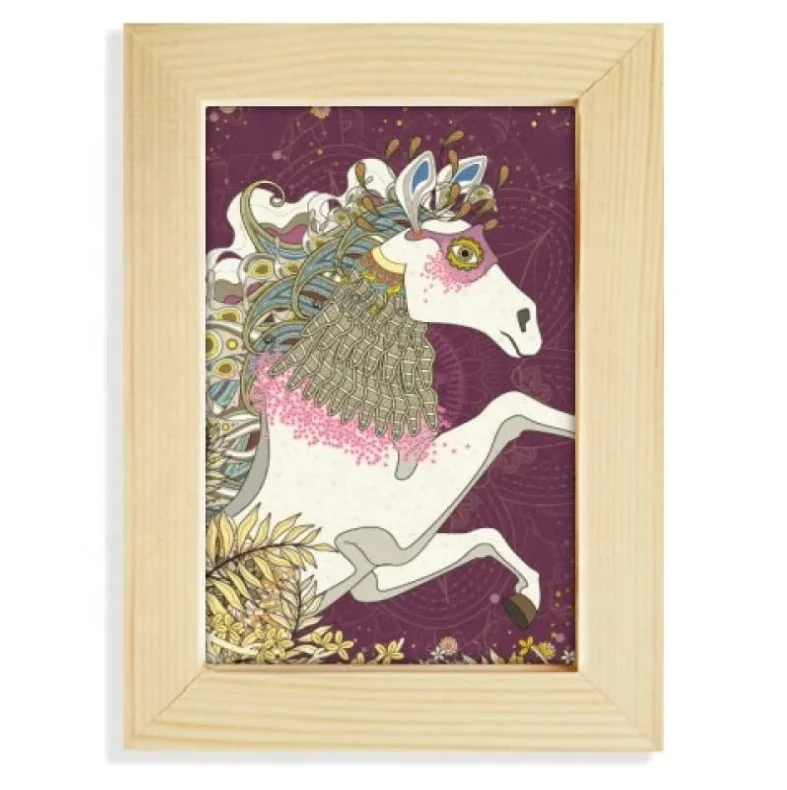 DIYthinker Japan Wing Horse Ukiyo-e Leaves Desktop Display Photo Frame Picture Art Painting 5x7inch Decor MDF Wood Photo Frame