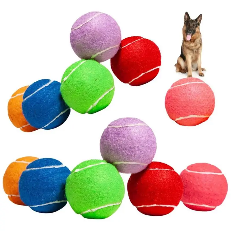 Custom Logo Printed Rubber Pet Squeaky Tennis Balls Interactive Dog Toy Ball for Pet Dog Training Playing