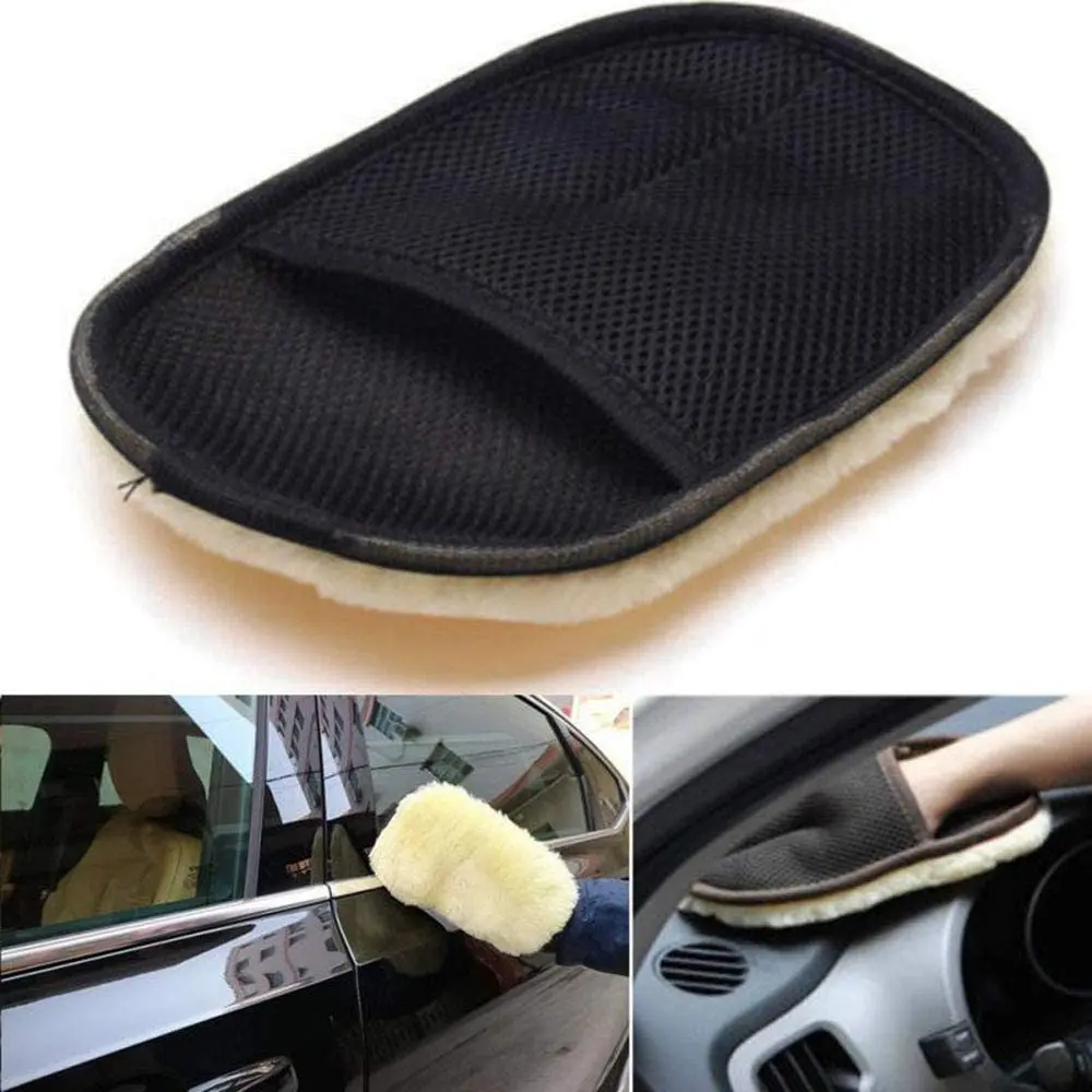 
Deluxe microfiber black car wash cleaning mitt 