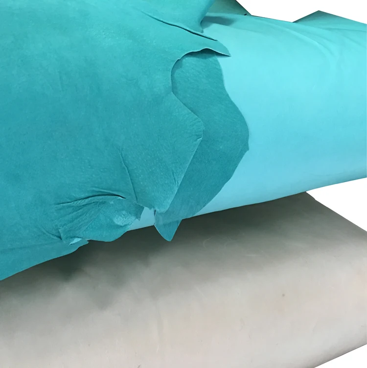 Light blue color pig hide for shoes lining