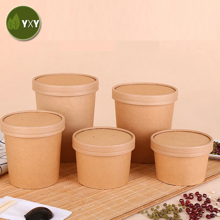 
High Quality Eco friendly Kraft To Go Soup Containers 
