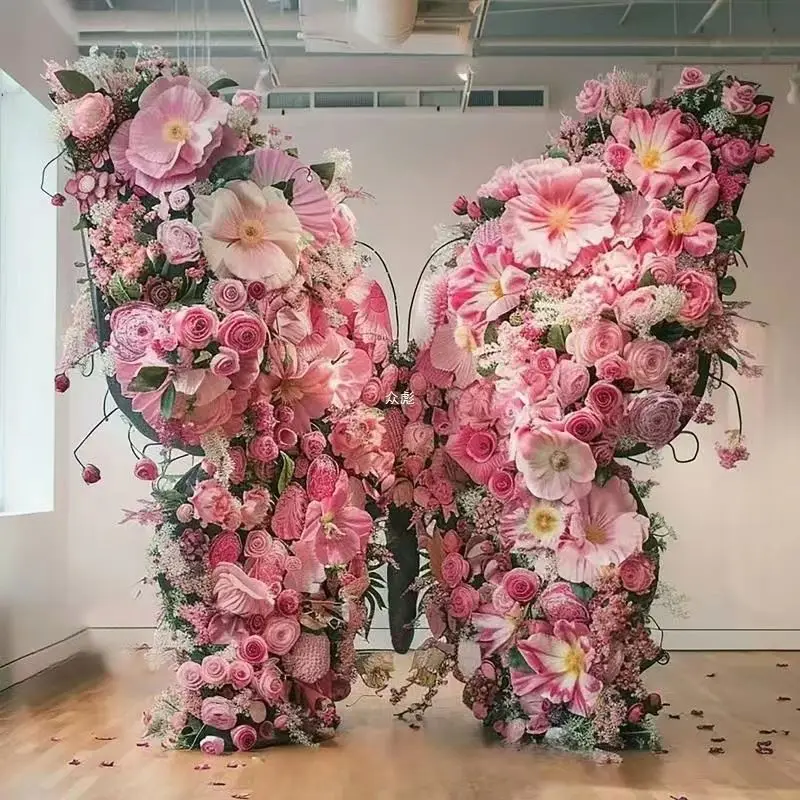Butterfly Backdrop Stand Metal Wedding Arch Frame Giant Flower for Birthday Party Ceremony