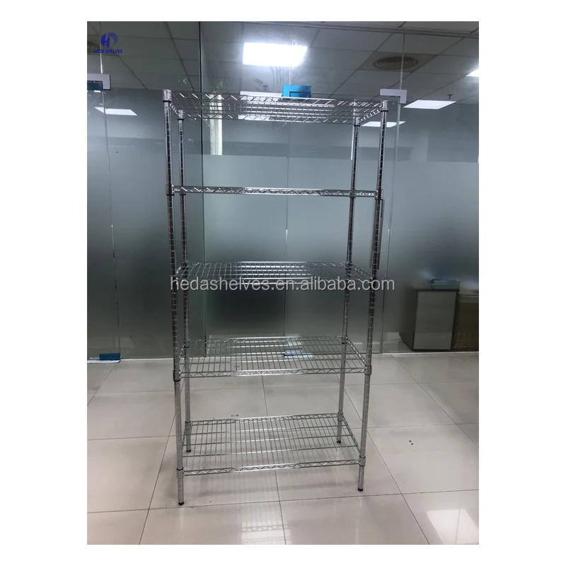 4 Layers Chrome Steel Wire Shelves Heavy Duty Chrome Wire Shelf