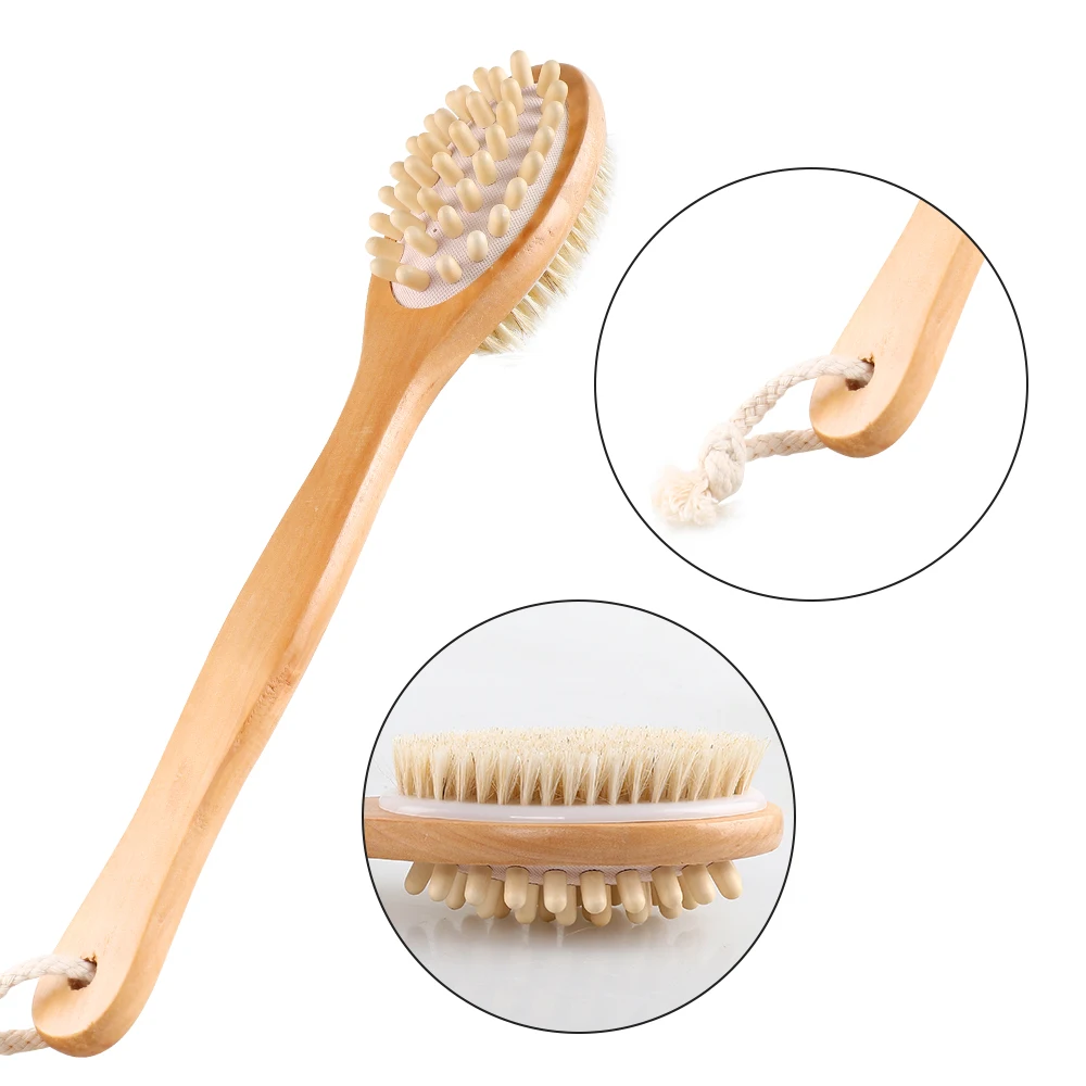 Body Scrubber Exfoliating Wash Cloth Dry Body Brush Natural Bristle Dry Brush Natural Other Bath Supplies