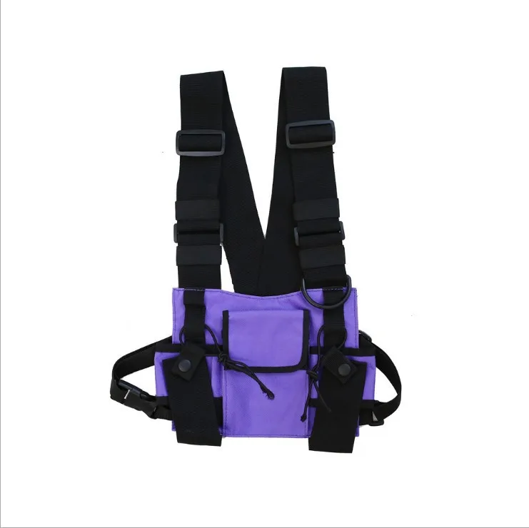MOTE-AA95  Custom Logo Nylon Chest Bag Man Hip Hop Tactical Chest Bag for Radio Walkie Talkie Backpack Wholesale