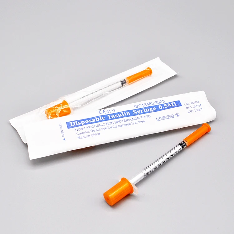 
Safety Wholesale Professional Disposable With Orange Caps U100 Insulin Syringe 31g 