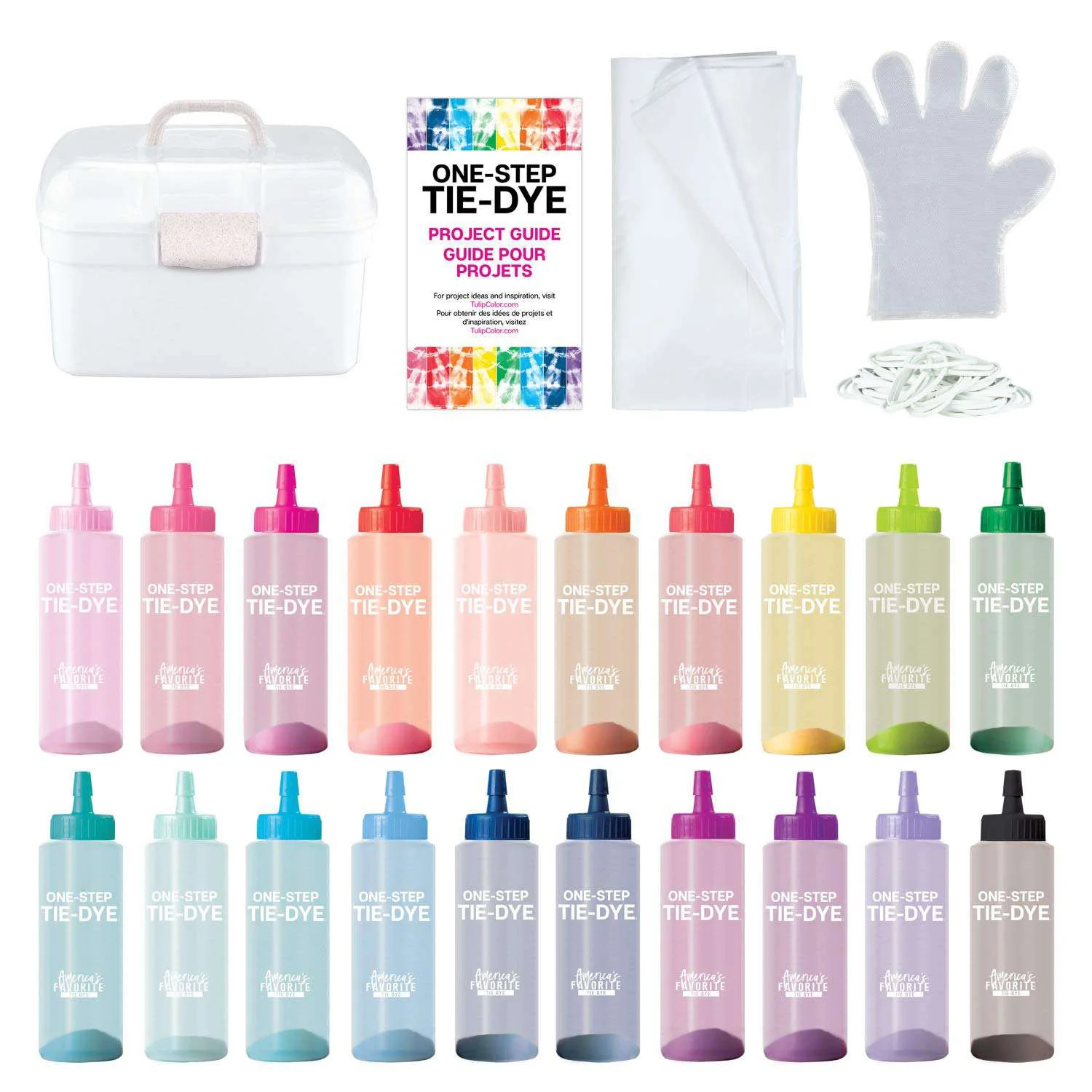 One-Step Tie-Dye Party, 18 Pre-Filled Bottles, Creative Group Activity, All-in-1 Fashion Design Kit, 1 Pack, Rainbow
