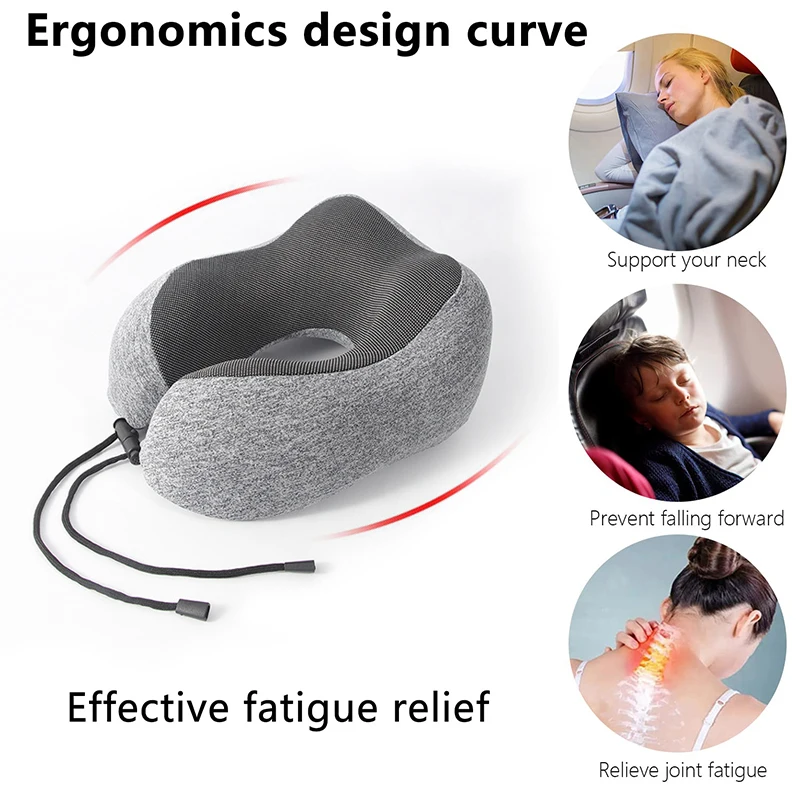 Factory price ergonomic memory foam neck support travel sleeping pillows for airplane