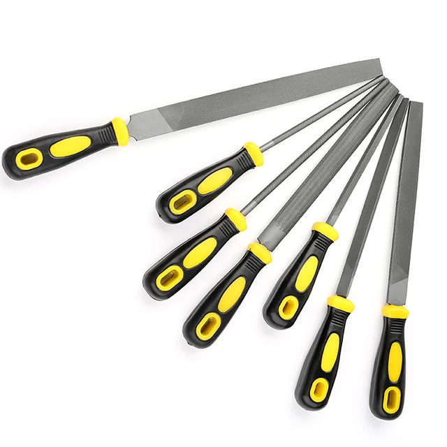 Professional Carbon steel rasp file double colors plastic handle Rasp File Flat File