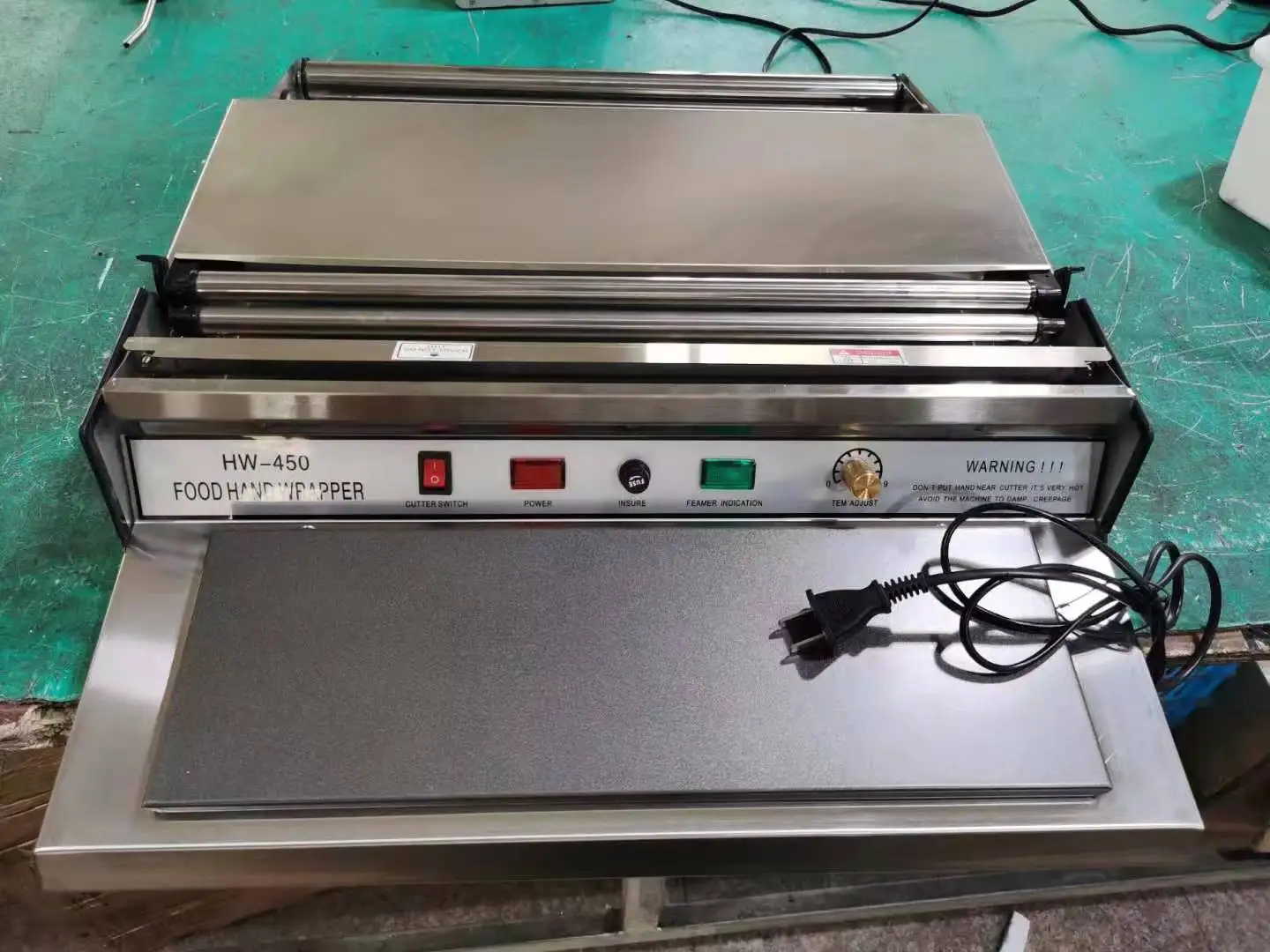HW-450 Model Manual Hand Wrapper for Food fruit meat sushi Semi-automatic plastic vegetable cling film Wrapping Machine
