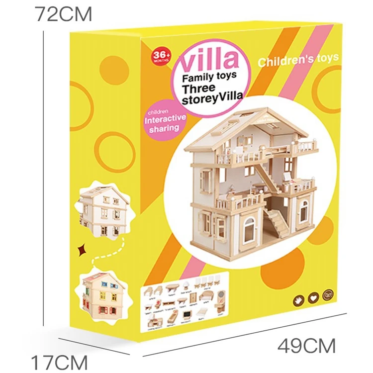 Лидер продаж ролевая игра 3 слоя деревянный кукольный домик игрушка для девочек