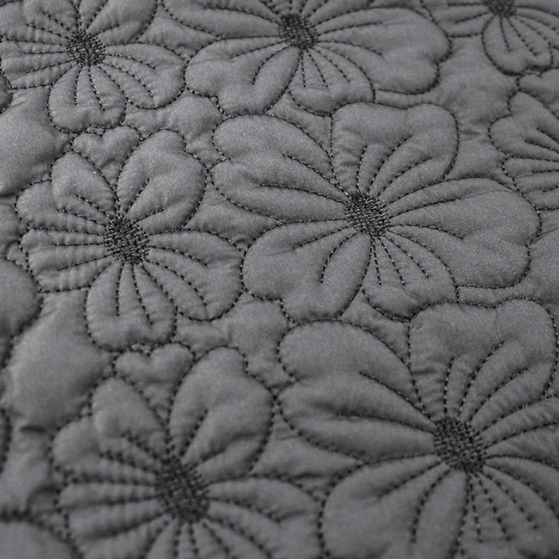 Embroidered fabric fashion pongee flower embroider fabric fall and winter cotton cloth pleated cotton factory in stock