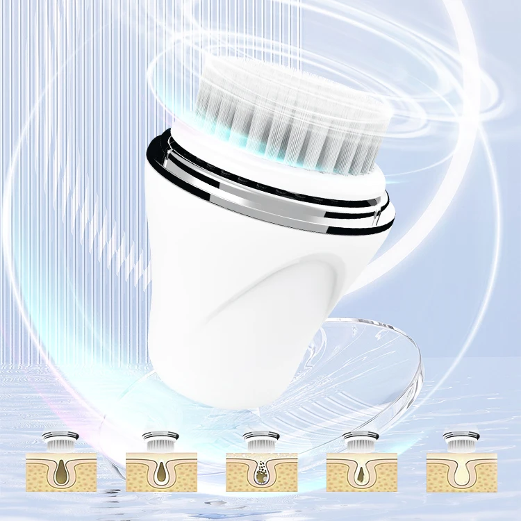 Ultrasonic Facial Clean Private Label Exfoliating Scrub Skin Care Deep Cleansing Face Cleaner Flex Face Mask Cleaning Brush