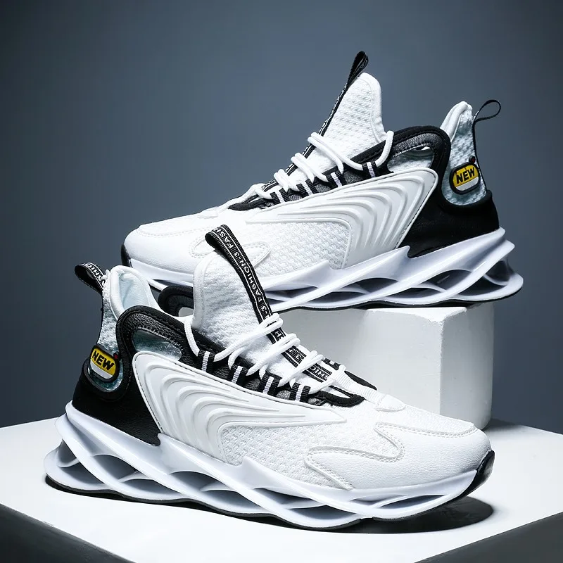 New style sole fly weaving upper white casual sport blade tide men running shoes good quality