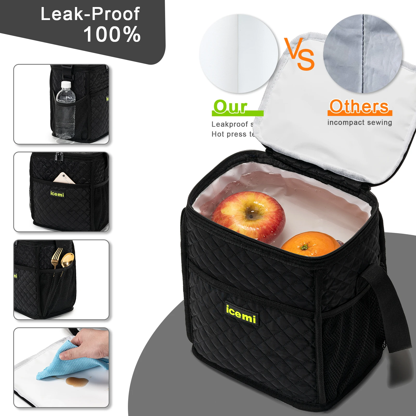 Eco Friendly Thermostat Outdoors Picnic Insulated Thermal Lunch Polyester Lunch Cooler Bag