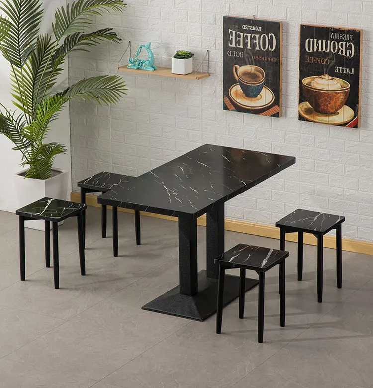 Modern Contemporary Bistro Tables Metal Restaurant Cafe Furniture for Fast Food Dining for Hotels