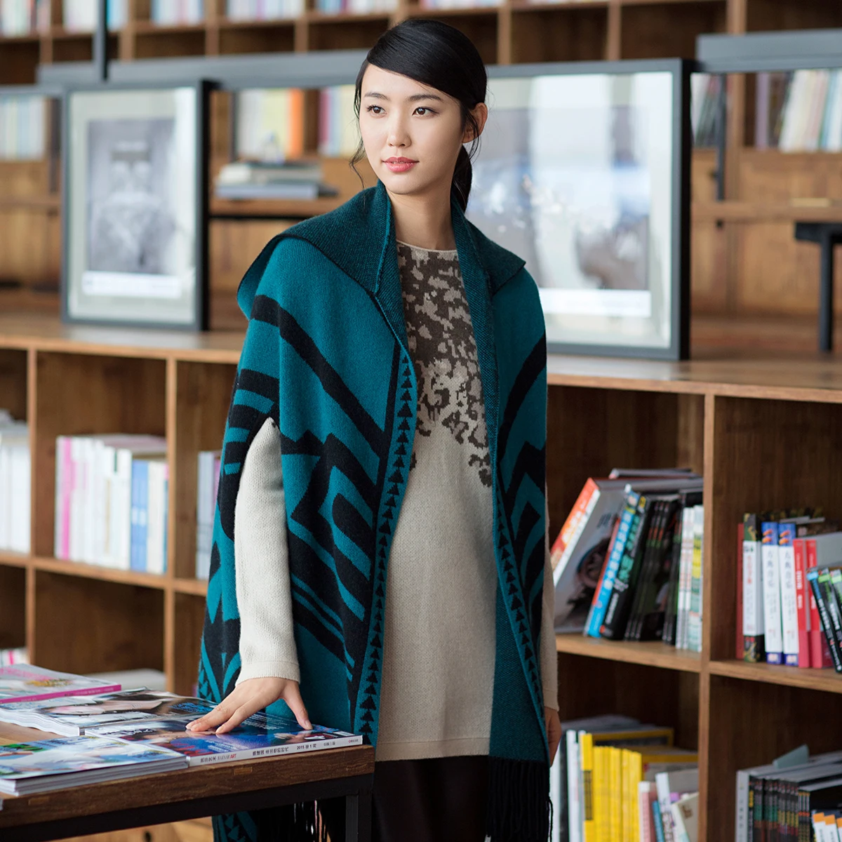 Модный толстый шарф на заказ, Пашмина, пончо, кашемировая шаль