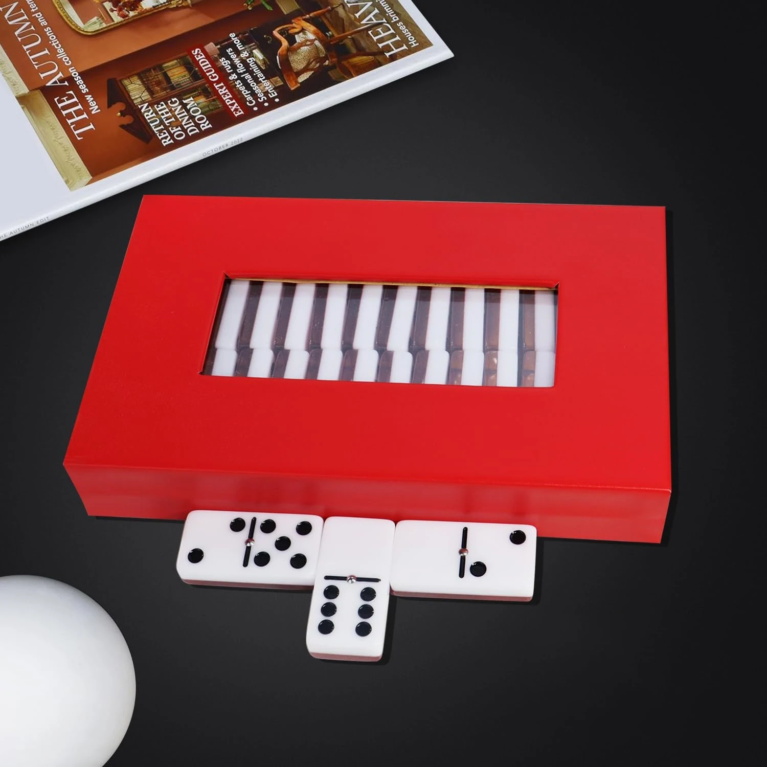 Customize 28Pcs Standard Dominos Set Games for Classic Strategy Table Game Ideal for 2-4 Players Two-toned Dominoes Block