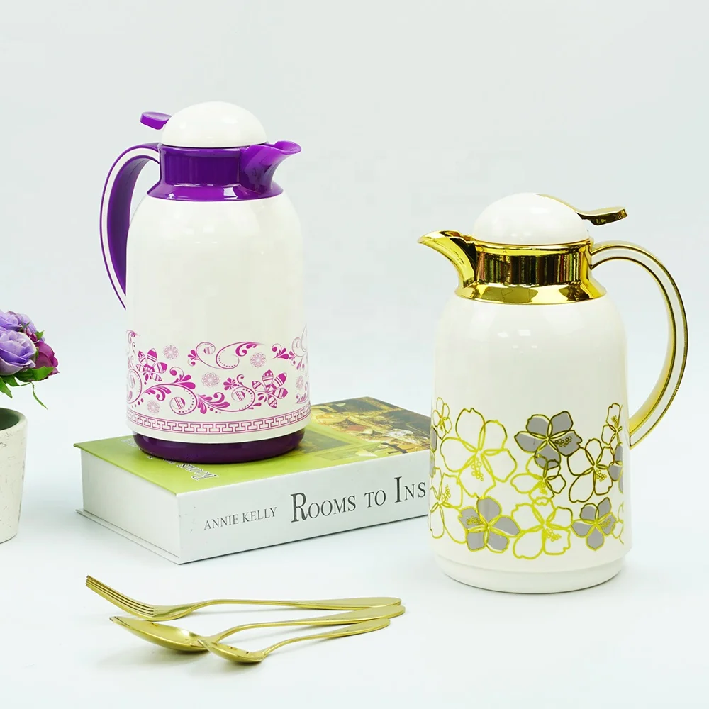 
Manufacturer wholesale custom plastic dallah arabic flower style tea coffee thermos 