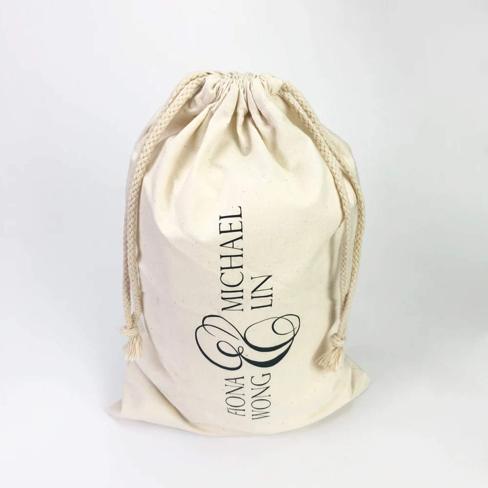Top quality soft durable natural cotton handbag dust bags