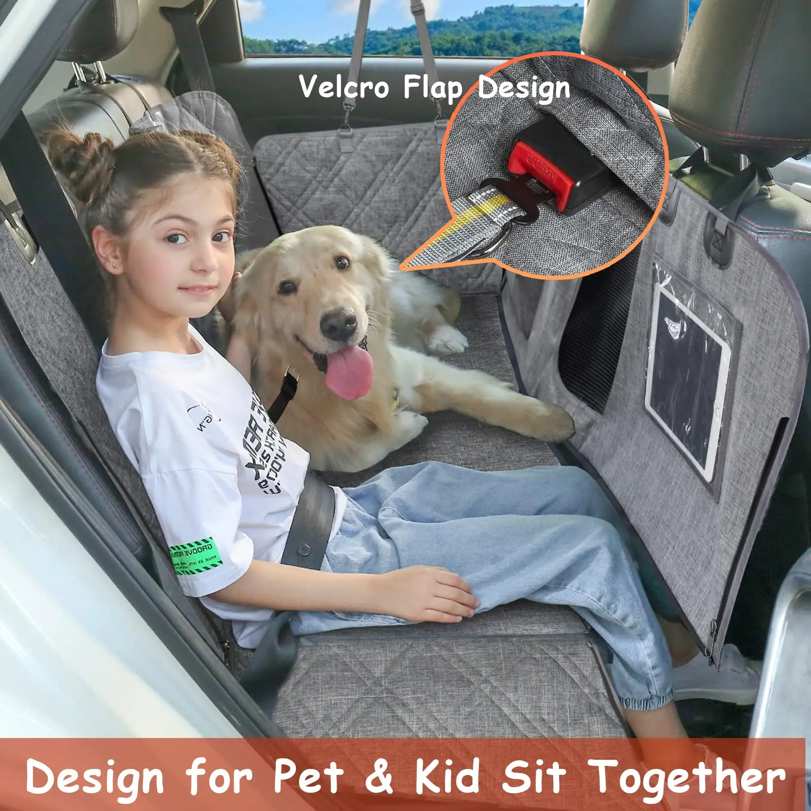 Pet Car Seat Cover Dog Safety Protector Mat, Cloth Travel Waterproof Dog Car Seat Cover, Dog Cover Car Back Seat