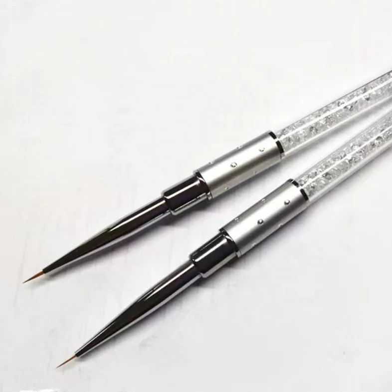 New Arrival Custom Logo High Quality White Metal Handle Nail Art Brushes for Nails Design