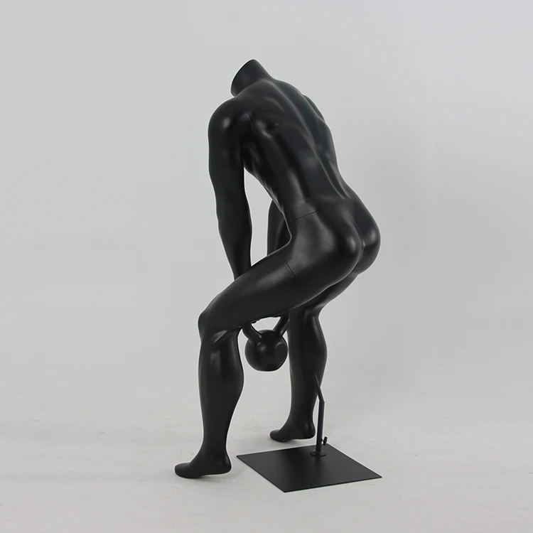 Headless Black Manikin Fitness Muscle Manikin Sports Male Mannequins Dummy