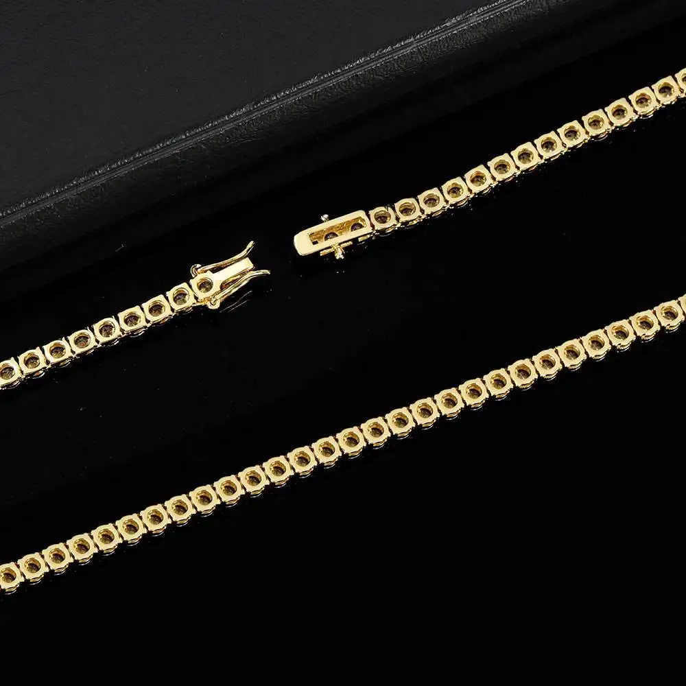 Hot selling hip hop Zircon Tennis Necklace gold silver cuban chains accessories full diamond necklaces for men and women